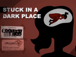 Title Screen for a video game: 'Stuck in a Dark Place', a game about consent